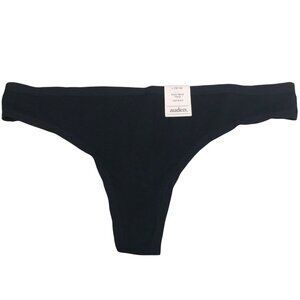Auden Womens Size Large 12-14 Thong Panty Lightweight Airy Black New With Tags